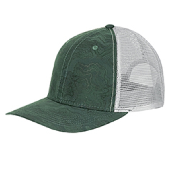 Structured Mid Profile Camo Print Trucker Hat Thumbnail