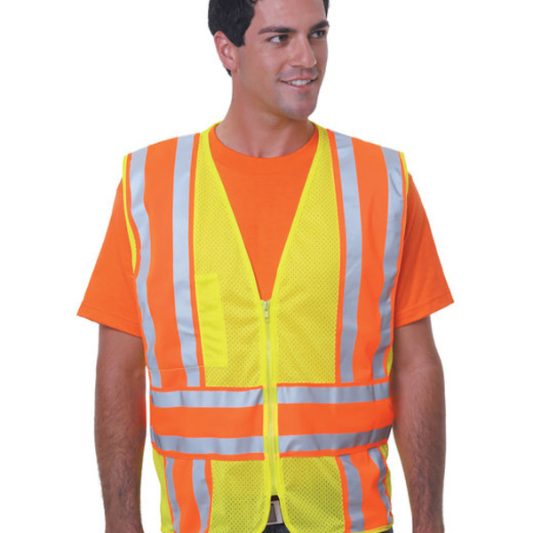 Unisex USA Made Class 2, Level 2 ANSI High Vis Mesh Safety Vest Thumbnail