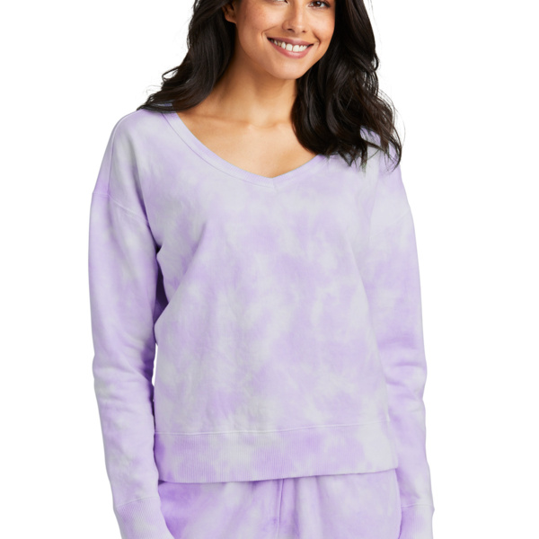 Women's Beach Wash ® Cloud Tie Dye V Neck Sweatshirt Thumbnail