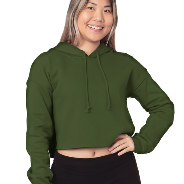 Ladies' USA Made Cropped Hooded Sweatshirt Thumbnail