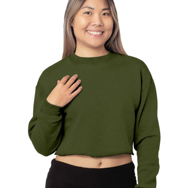 Ladies' USA Made Cropped Crewneck Sweatshirt Thumbnail