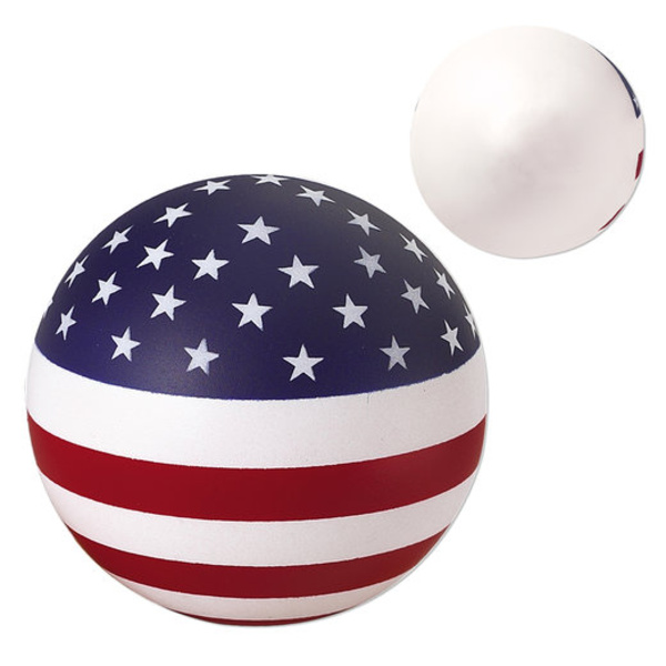 Stars and Stripes Patriotic Round Stress Ball Thumbnail