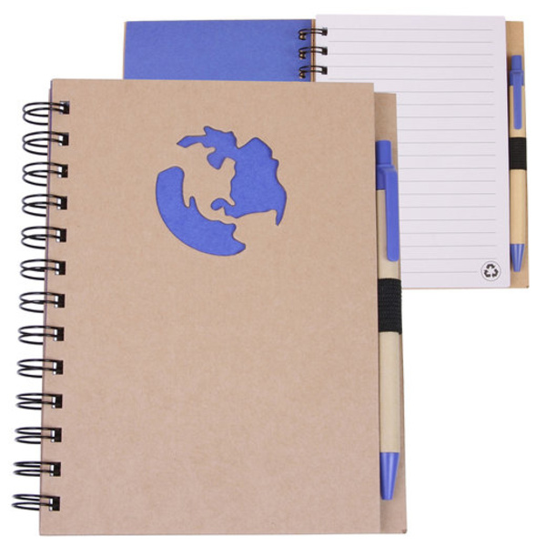 Globe Die Cut Spiral Notebook & Pen 5.875" X 7" Thumbnail