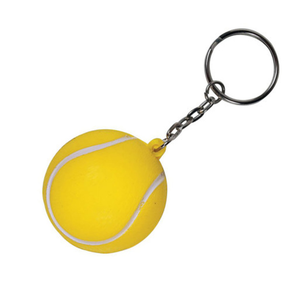 Tennis Ball Shape Stress Ball Keychain Thumbnail