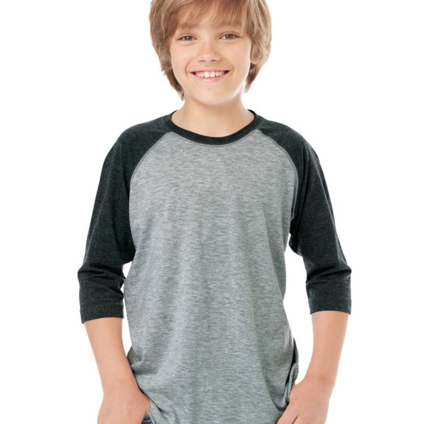Youth Baseball Fine Jersey Three-Quarter Sleeve Tee Thumbnail