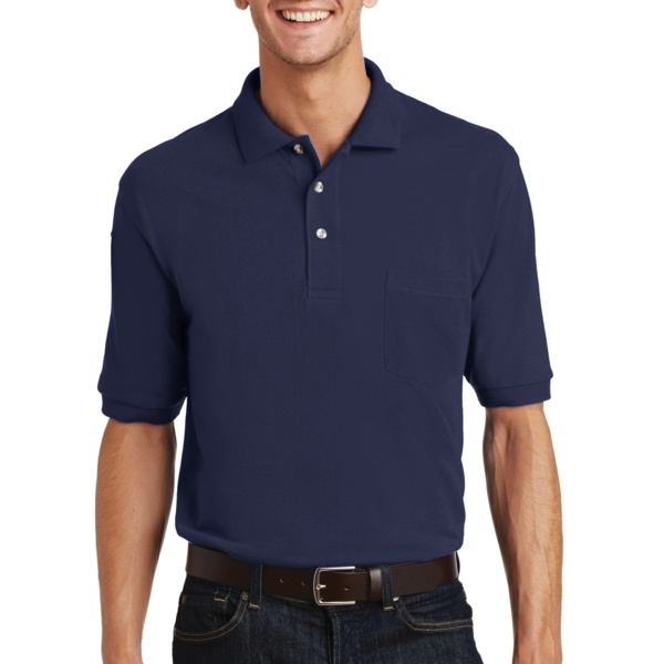 Heavyweight Cotton Pique Polo with Pocket Thumbnail