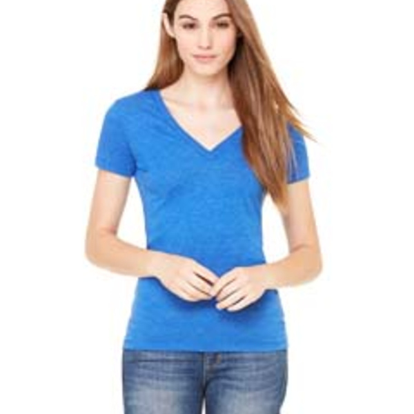 Ladies' Triblend Short-Sleeve Deep V-Neck T-Shirt Thumbnail