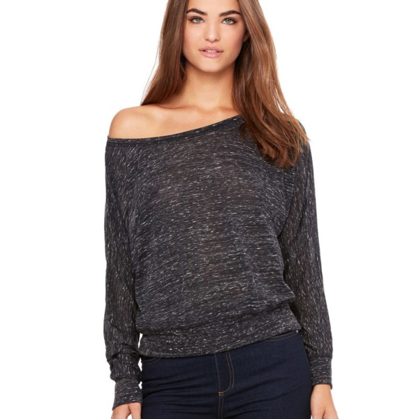 Women’s Flowy Off Shoulder Long Sleeve Tee Thumbnail