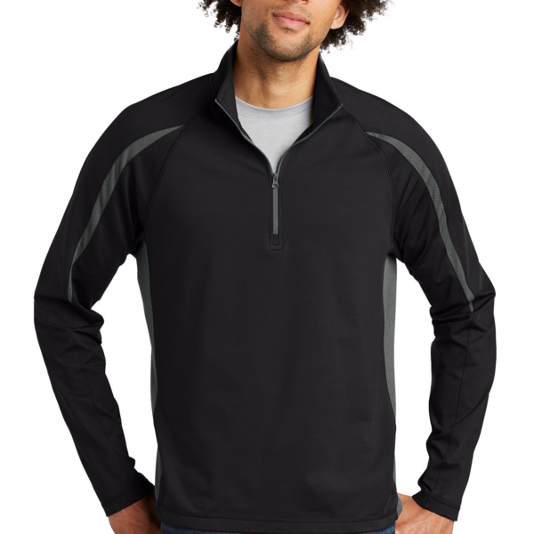 Sport Wick ® Stretch 1/4 Zip Colorblock Pullover Thumbnail