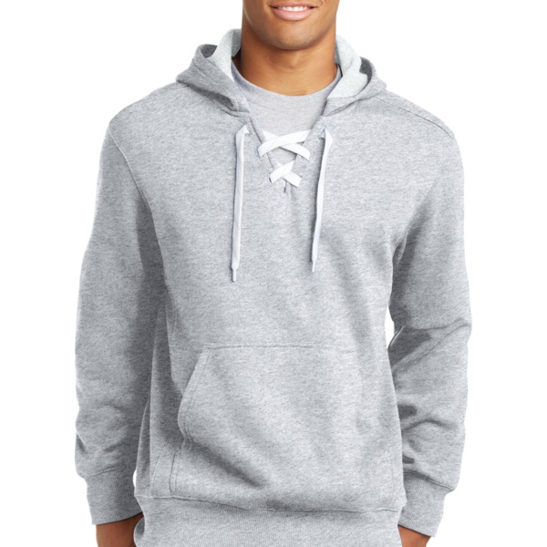 Lace Up Pullover Hooded Sweatshirt Thumbnail