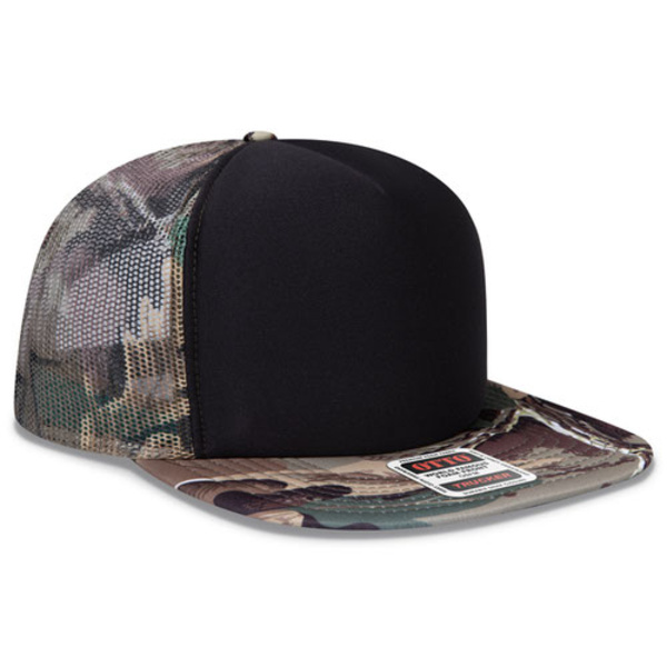 OTTO CAP® "OTTO SNAP" 5 Panel High Crown Mesh Back Trucker Snapback Hat Thumbnail