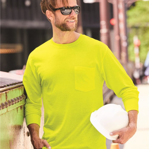 Unisex Workwear Long Sleeve Pocket T-Shirt Thumbnail