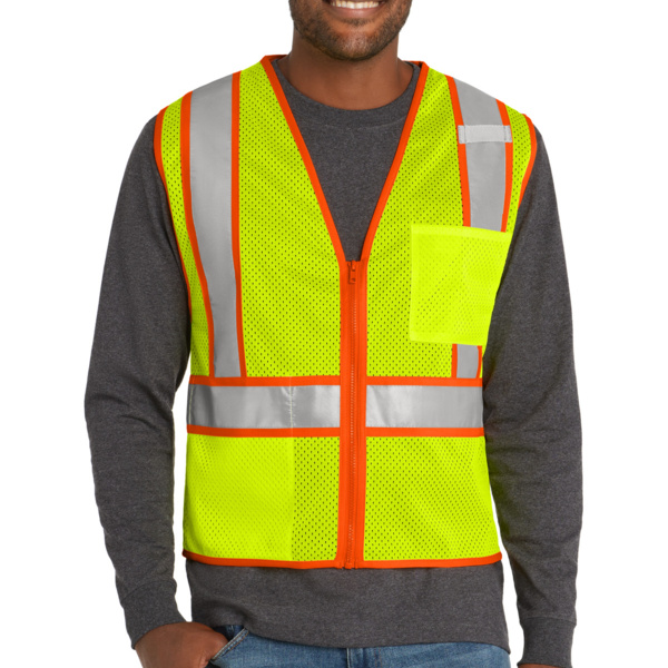 Ansi 107 Class 2 Mesh Zippered Two Tone Vest Thumbnail